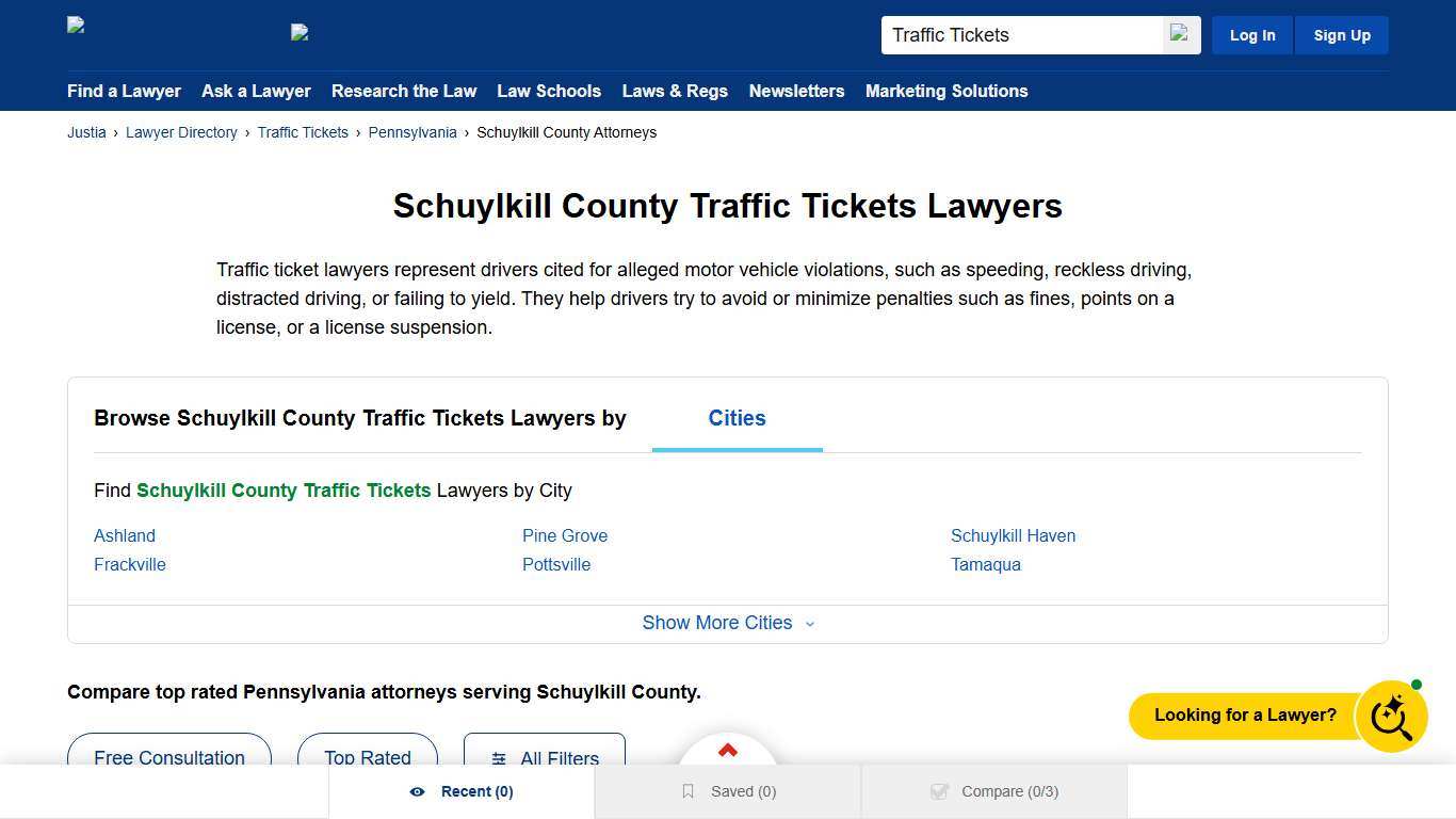 Best Traffic Tickets Lawyers in Schuylkill County, PA Justia Lawyer Directory